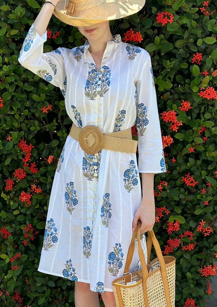 Palm Beach Midi Tunic Dress - Royal Poppy - The Kemble Shop