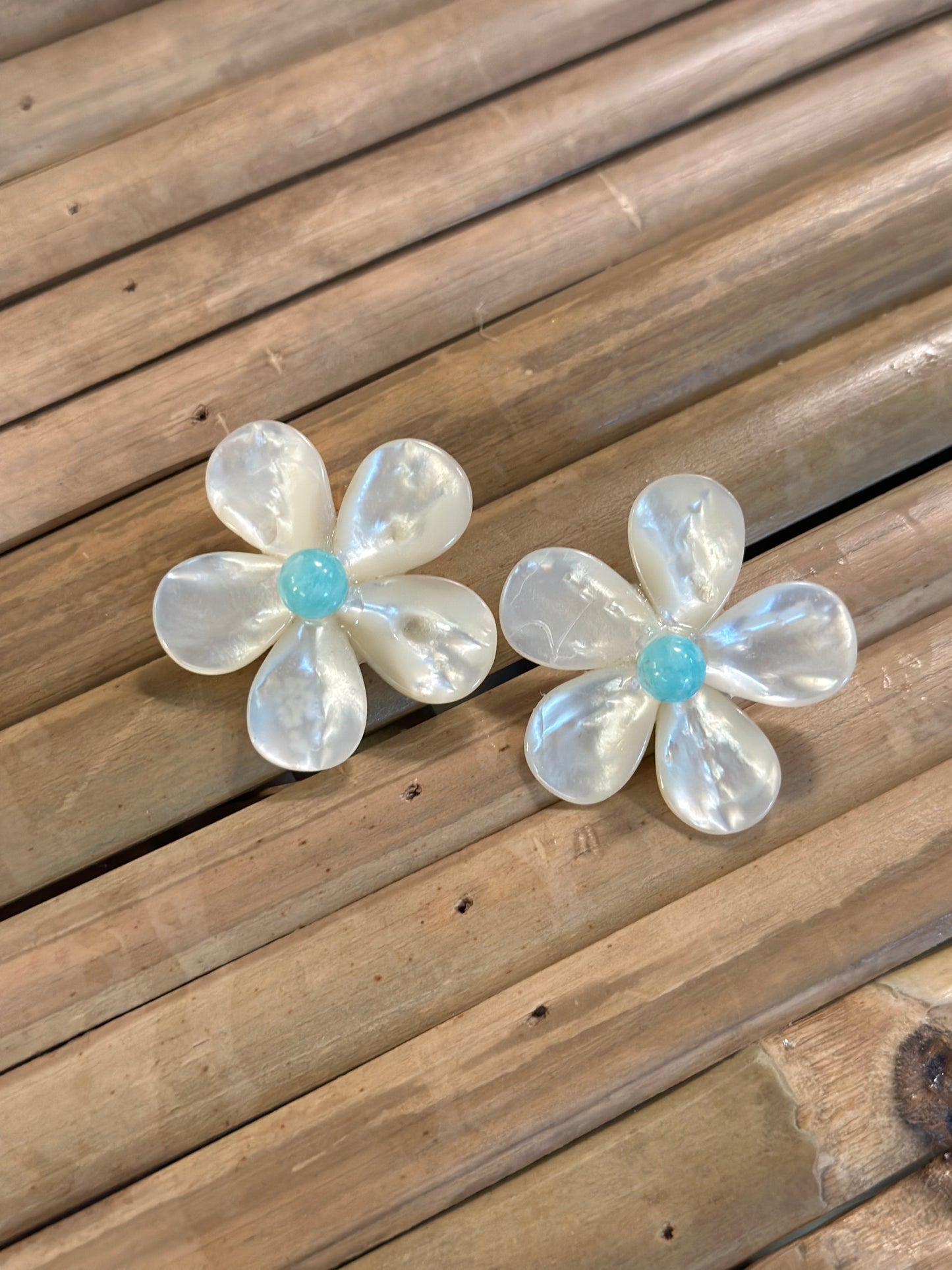 Polly Light Turquoise Bead Earrings - The Kemble Shop