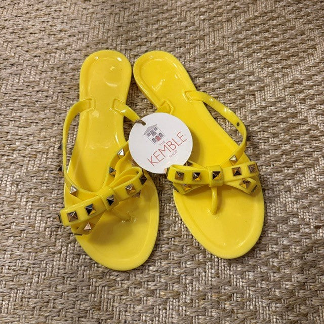 Jelly Studded Flip-Flop Sandal | Yellow - The Kemble Shop