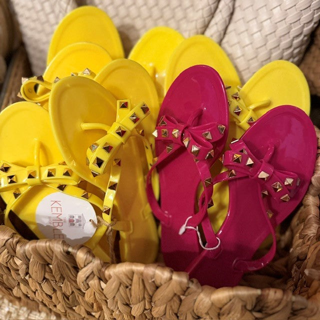 Jelly Studded Flip-Flop Sandal | Yellow - The Kemble Shop