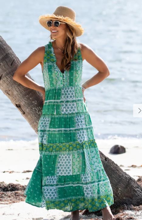 Kaia Dress Long in Mojito- Walker & Wade - The Kemble Shop