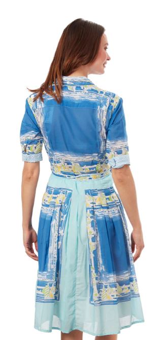 Mrs Maisel Dress / Blue Sailboat - Dizzy Lizzie (Copy) - The Kemble Shop