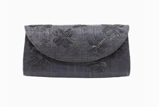 Clutch - Embroidered Floral Natural