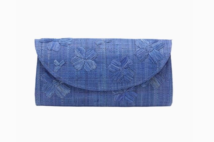 Clutch - Embroidered Floral Natural