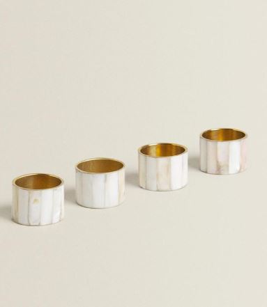 Mother of Pearl Napkin Rings - Set of 4