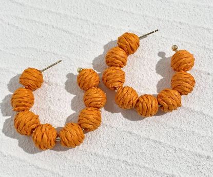 Mini Orange Rattan Ball Hoops - The Kemble Shop