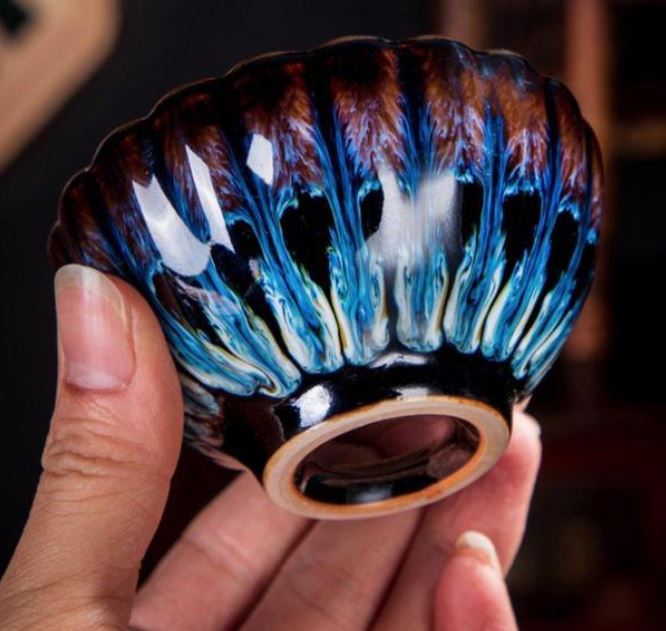 Golden Peacock Jian Zhan Tenmoku Tea Cup - The Kemble Shop