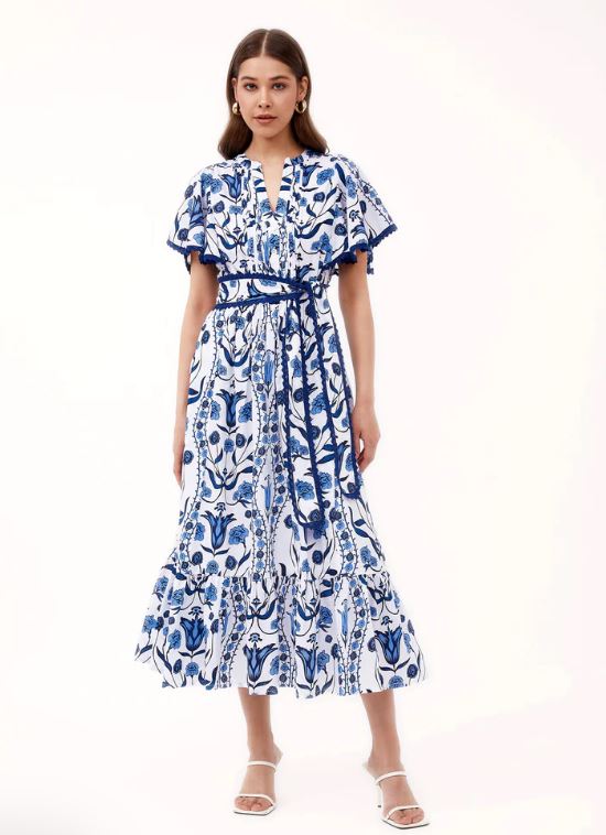 Leni Dress / Pienza Blue / Beyond by Vera - The Kemble Shop
