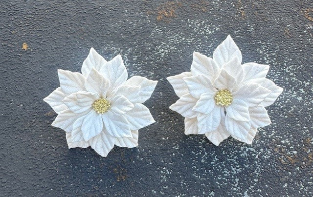 White Poinsettia Earrings - The Kemble Shop