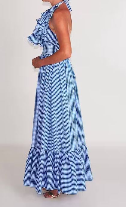 Samba Dress in Royal Blue Gingham - CK Bradley - The Kemble Shop