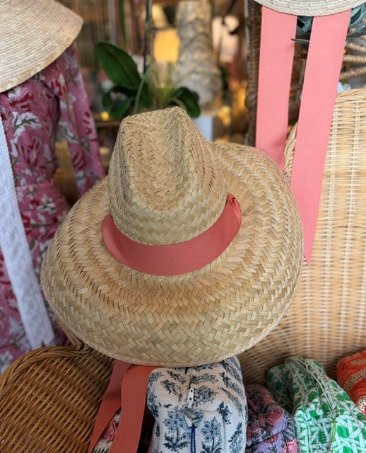 Sarah Bray Bermuda · Begonia Hat | Coral Ribbon - The Kemble Shop