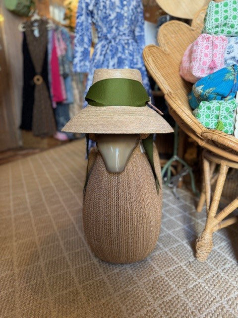 Wildflower Hat | Green Ribbon | Sarah Bray Bermuda - The Kemble Shop