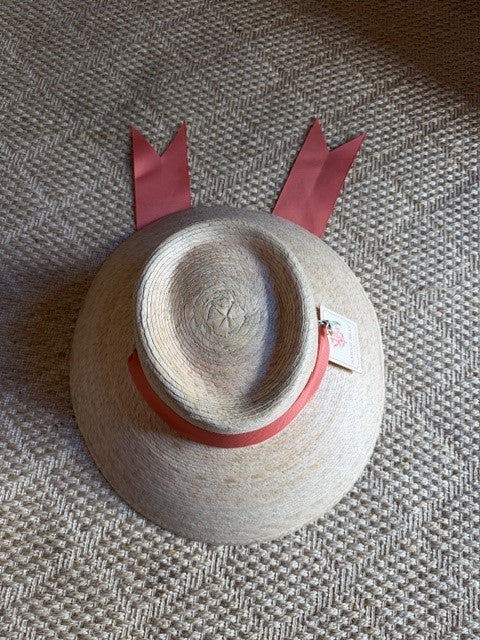 Wildflower Hat | Coral Ribbon | Sarah Bray Bermuda - The Kemble Shop