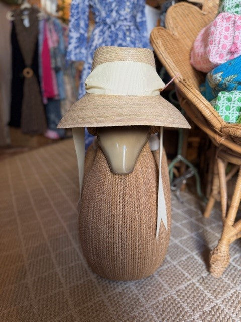 Wildflower Hat | Ivory Ribbon  | Sarah Bray Bermuda - The Kemble Shop