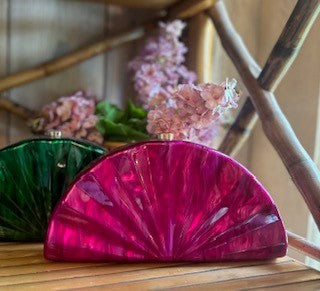 Acrylic Scallop Clutch | Kelly Green - The Kemble Shop