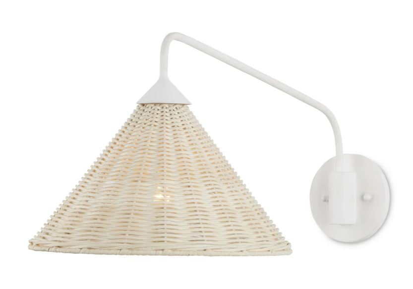 Basket White Swing-Arm Wall Sconce - The Kemble Shop