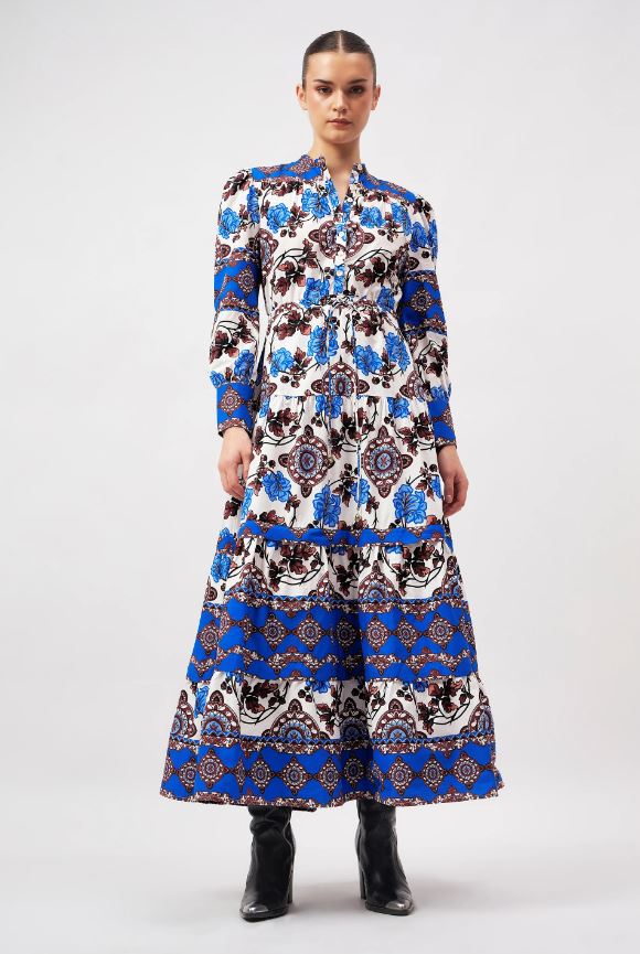 Sissi Dress / Atlas Cobalt  / Beyond by Vera - The Kemble Shop