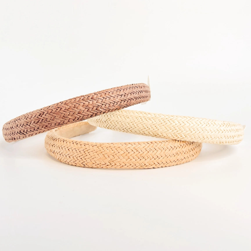 Skinny Natural Rattan Straw Headband - The Kemble Shop