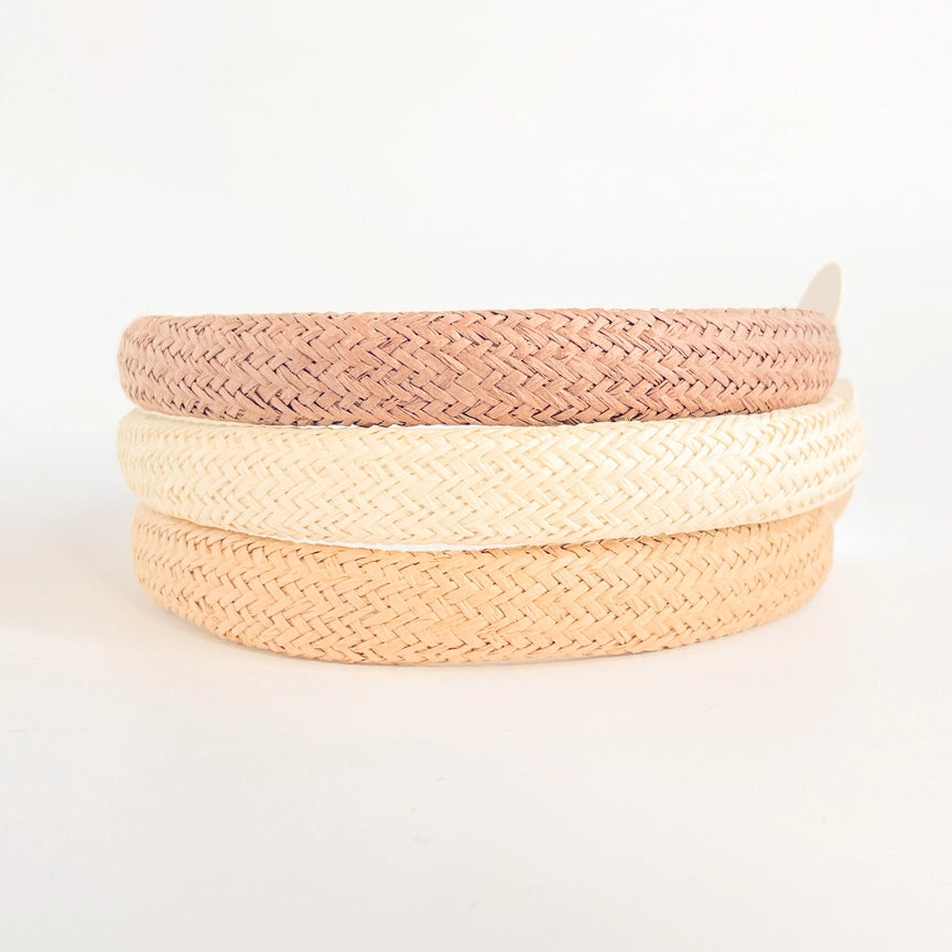Skinny Natural Rattan Straw Headband - The Kemble Shop