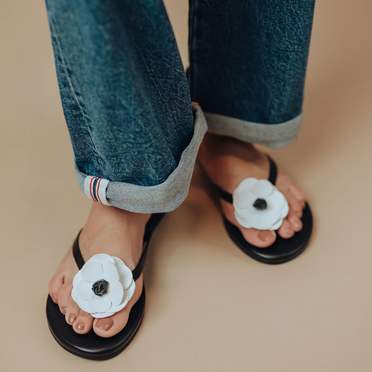 Solei Sea Flip Flops · Valentina Black & White - The Kemble Shop
