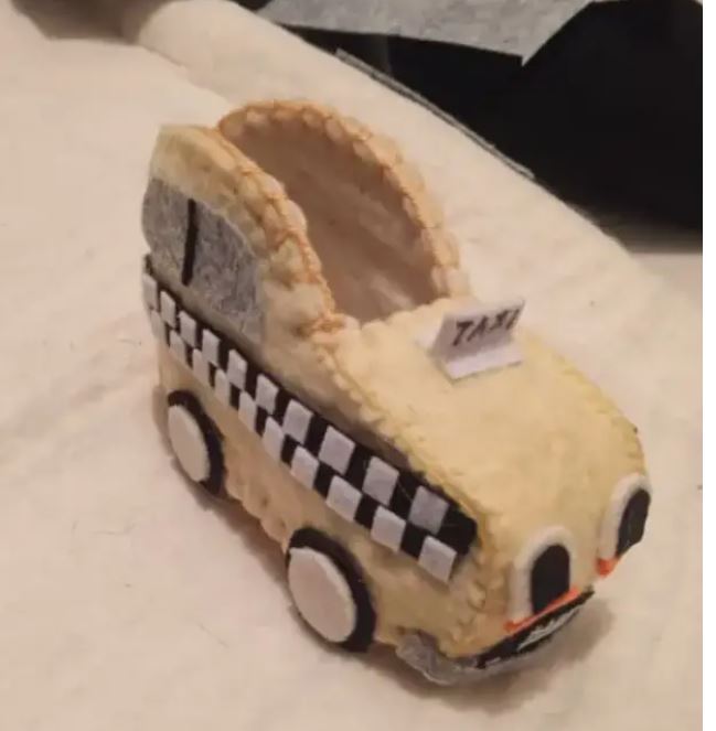 Felt Baby Shoes - Taxi Car - The Kemble Shop