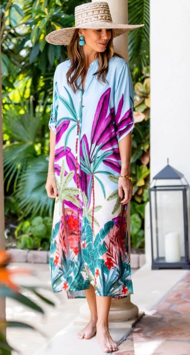 Walker & Wade | Tulum Dress | Purple Jungle - The Kemble Shop