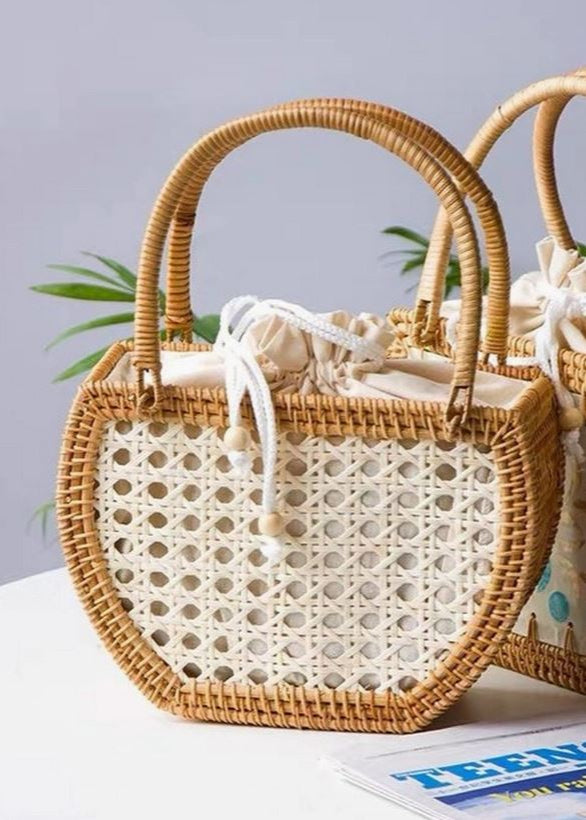 Rattan and Cane Basket Tote - The Kemble Shop