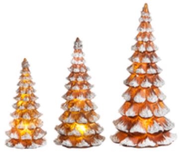 Snowy Lighted Tree Set - 10" - The Kemble Shop