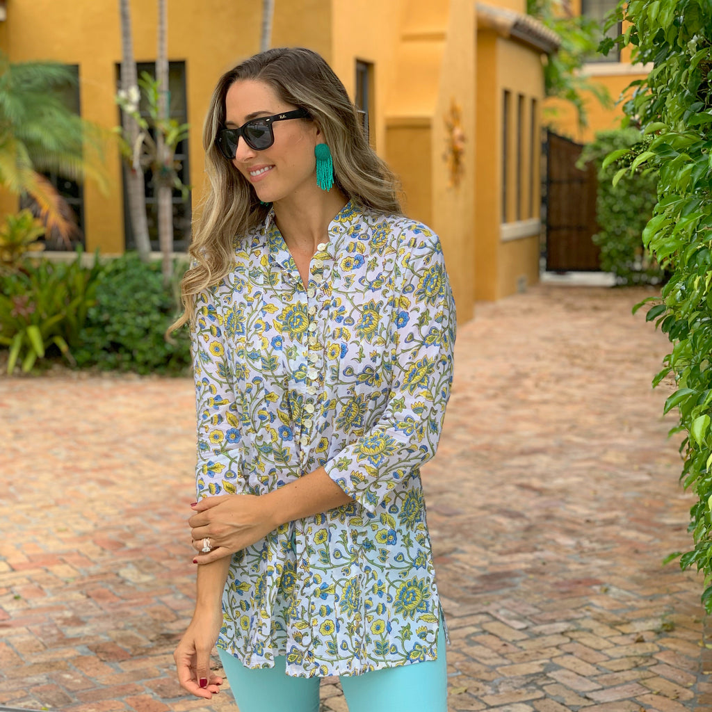 Verbena Floral Palm Beach Tunic - The Kemble Shop