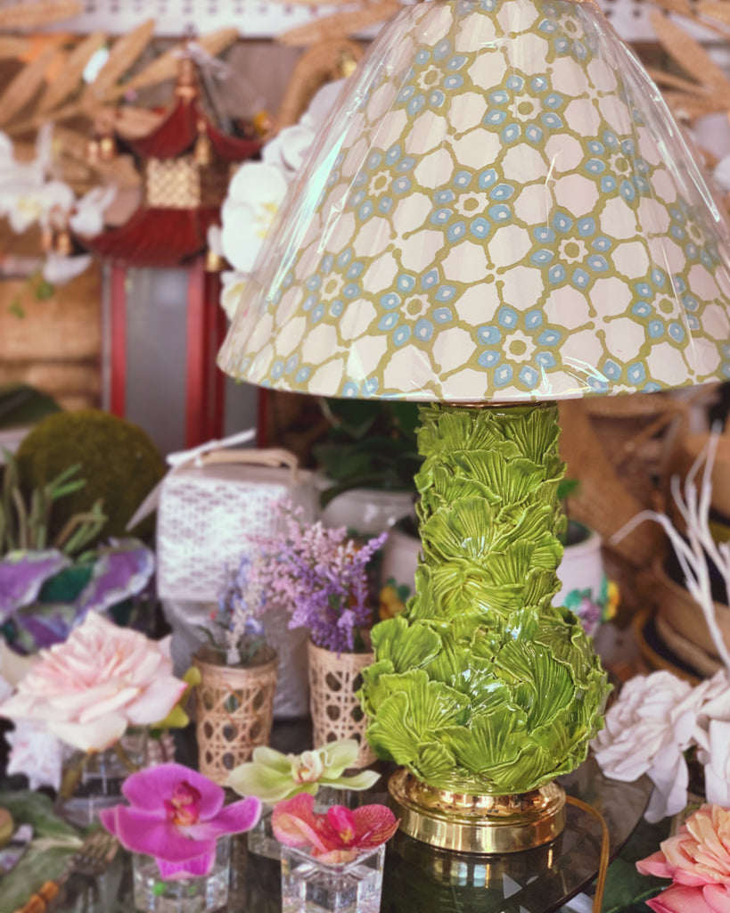 Blue & Green Floral Lampshade - The Kemble Shop