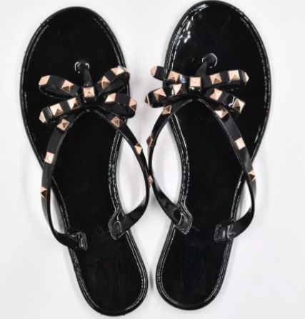 Jelly Studded Flip-Flop Sandal - Midnight - The Kemble Shop