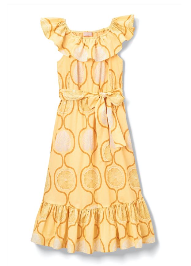 Children's Yellow Lemon Print Temptation Dress - Kate Leigh - The Kemble Shop
