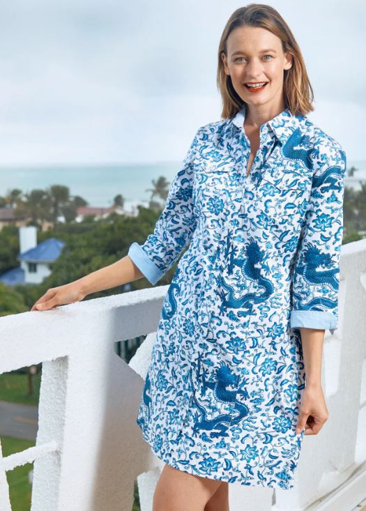 Sag Harbor Navy Dragon Dress - The Kemble Shop