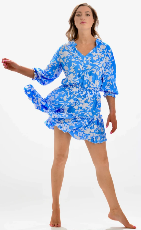 Cornflower Blue Ibiza Dress - Walker & Wade - The Kemble Shop