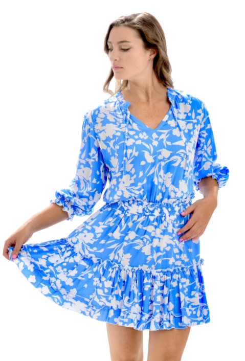 Cornflower Blue Ibiza Dress - Walker & Wade - The Kemble Shop