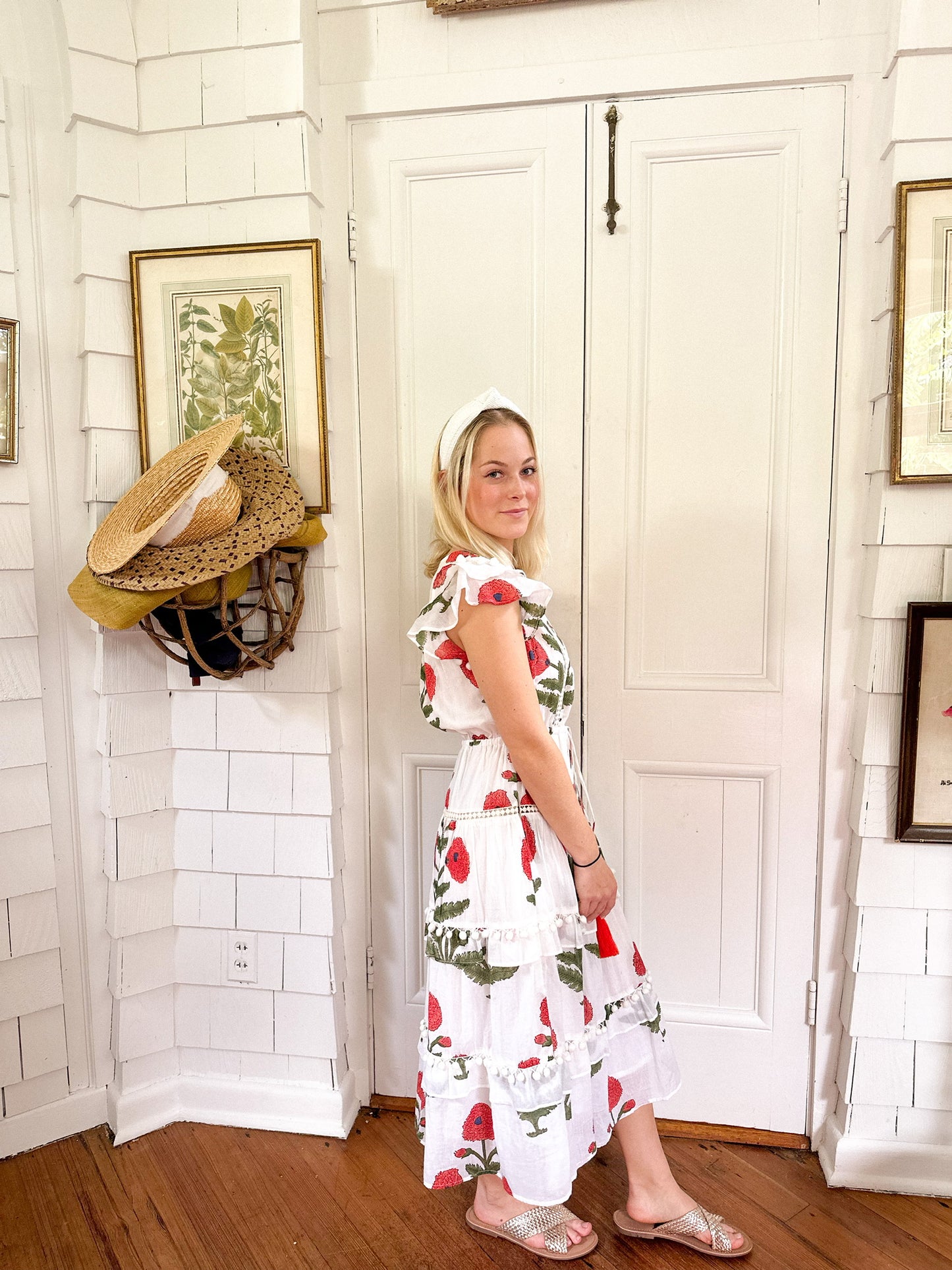 Cece Orange Poppy Pom Pom Dress - Midi - The Kemble Shop