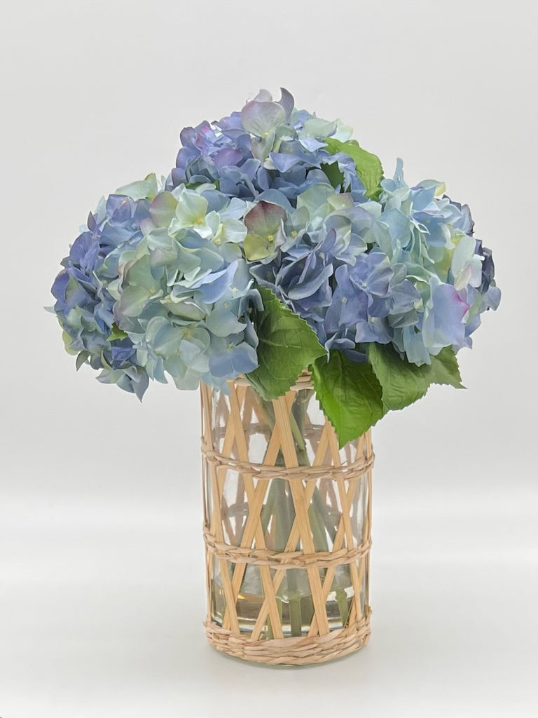 Palm Beach Tall Woven Bamboo Hydrangea - The Kemble Shop