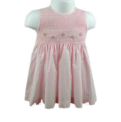 Girls Pink Smocked Floral Dress - The Kemble Shop