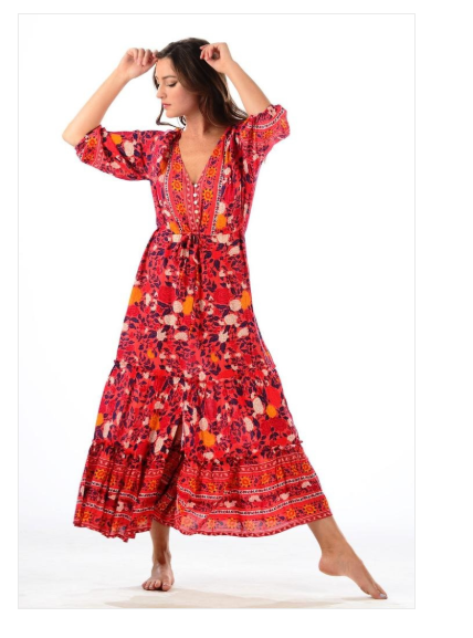Cherry Red Carrie Dress - Walker & Wade - The Kemble Shop