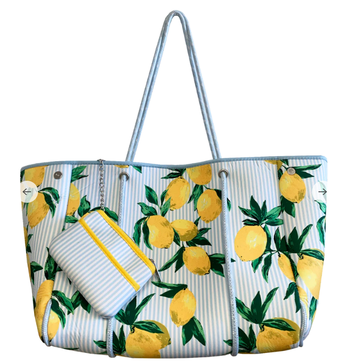 Bags Totes Lemon Neoprene Beach Tote The Kemble Shop