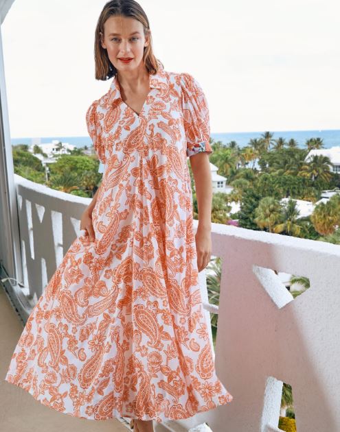Orange Paisley Montauk Dress - Dizzy Lizzie - The Kemble Shop