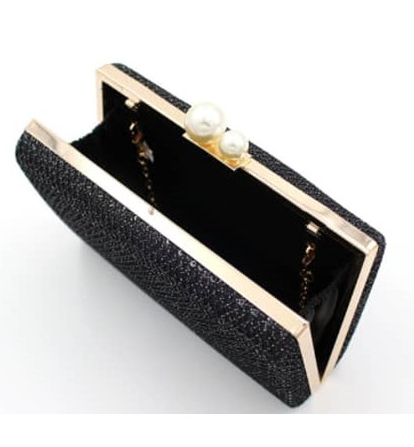 Carmella Black Raffia Clutch - The Kemble Shop