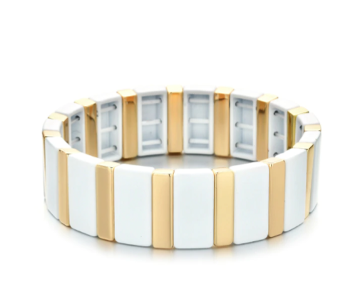 Gold Tile Enamel Bracelets - The Kemble Shop