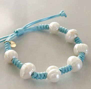 Capri Woven Pearl Bracelet - Idalia - The Kemble Shop