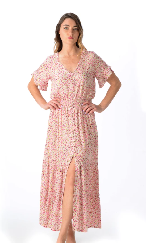 Shell Pink Christina Dress- Walker & Wade - The Kemble Shop