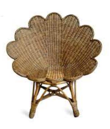 Rattan Scalloped Shell Chair - Natural & Dark - The Kemble Shop