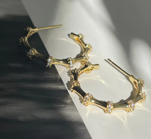 Stardust Pave Hoops - Idalia - The Kemble Shop