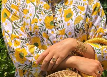 Yellow Daisy Palm Beach Pajamas - The Kemble Shop