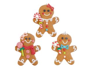 LIGHTED GINGERBREAD MAN ORNAMENTS 5" - The Kemble Shop