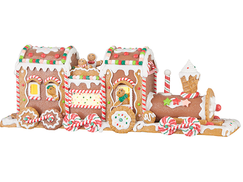 Lighted Gingerbread Train - 19.5" - The Kemble Shop